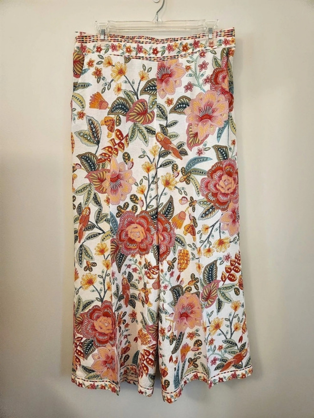 Rachel Zoe Floral Pants in White & Pink Like New